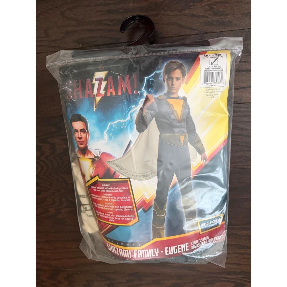 DC Shazam Family Eugene Muscle Chest Child Costume Small 4-6 Rubies 700701